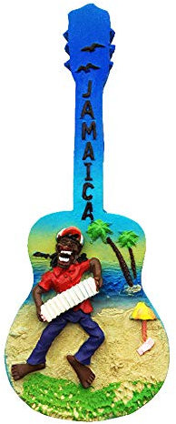 Kühlschrankmagnet in 3D-Gitarrenform, Jamaika-Kühlschrankmagnet, Souvenir, Geschenk, Heimküche, Dekoration, Kühlschrank, Magnet-Aufkleber-Kollektion