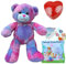Oso de tarta de queso de fresa – Juguete de peluche suave – 40 cm – Construye tu propio kit de fabricación de oso de peluche con grabadora de voz – sin costuras