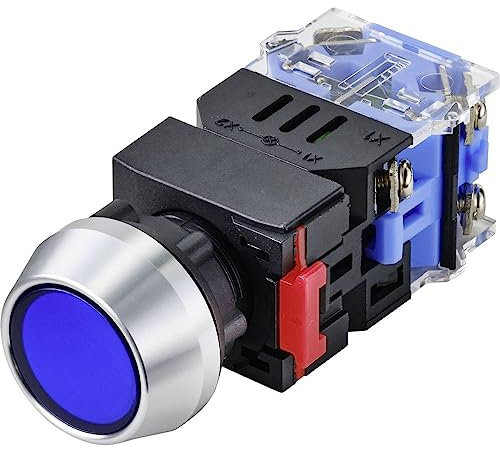 TRU Components LAS0-L-11Z/B/12V Druckknopf, 250 V, 5 A, 1 x Aus/On, zum Aufhängen, Blau, IP40, 1 Stück