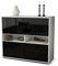 Stil.Zeit Kommode Sideboard, Alexej, Korpus Weiss matt, Front Hochglanz Design Schwarz, (92x79x35cm), Push to Open Technik & Leichtlaufschienen