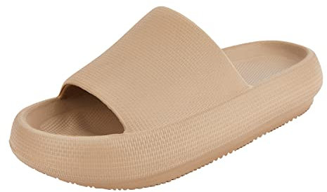 Shenduo Ciabatte Donna Sandali Estive con Platform Antiscivolo Leggere Comode per Spiaggia Piscina e Mare D90111 Khaki 39/40EU