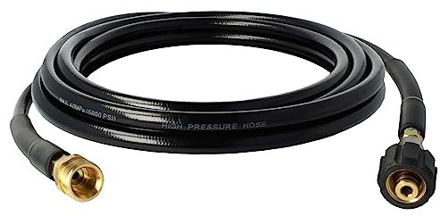 vhbw 5 m Verlängerungsschlauch kompatibel mit King/Top Craft bis 2013 Hochdruckreiniger mit M22 x 1,5 Gewindeanschluss, Schwarz