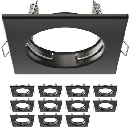 ledscom.de 12 pièces cadre d'encastrement au plafond RIR, carré, noir mat