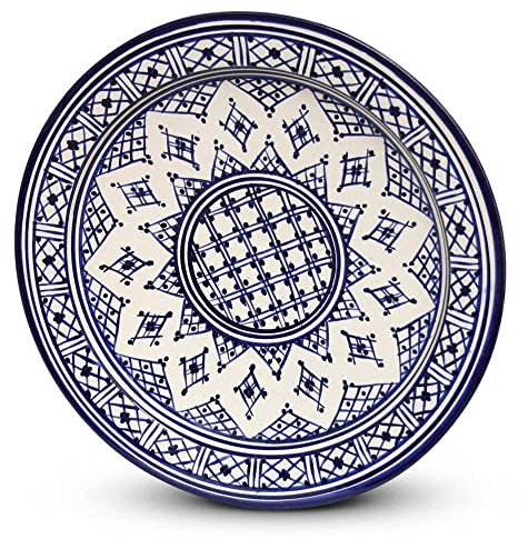 Safaary Assiette marocaine Bleu Zerbia Ø 35 x 5cm SFBDSH00024