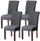 KELUINA Dining Room Chair Covers Slipcovers Set of 2 or 4 or 6, Stretch Removable Washable Dining Chair Protector Decoration Cover Seat Slipcover for Hotel,Kitchen,Home(Gray,4 Pcs)