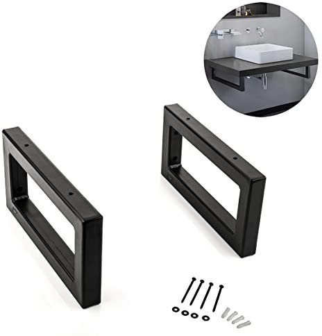 LST 2X Wandkonsole Waschtischhung Regalträger schwarz 300 mm Handtuchh