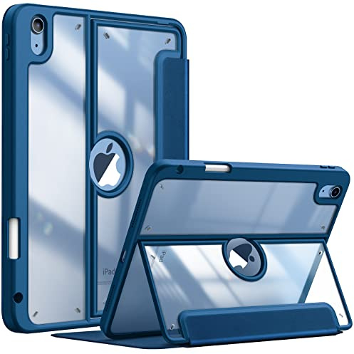 Fintie Hülle für iPad 10. Generation 10,9 Zoll Tablet (2022 Version) - Schutzhülle mit transparenter Rückseite, weichem stoßfestem TPU-Material, Mehreren Blickwinkeln und Stifthalter, Blau