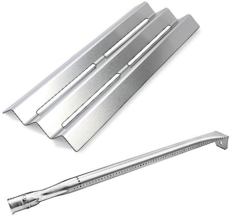 BTCDR Grillersatzteile für Napoleon LEX485/605/730 LE LD485 Series Grills S81001, 4 Stück Grillbrenner und Heizplatten, Edelstahl (Brenner und Heizplatte 1)