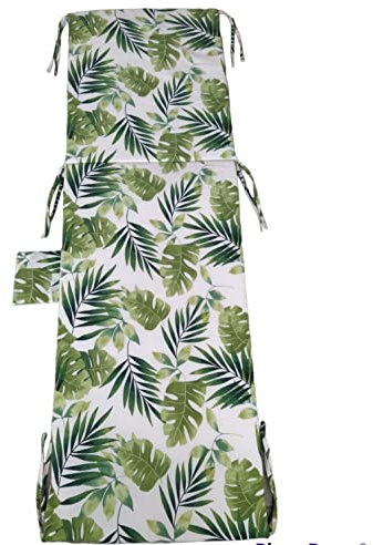 fashion home Pagano Cuscino materassino per Lettino Prendisole Giardino Esterno sfoderabile Foglie Tropicali