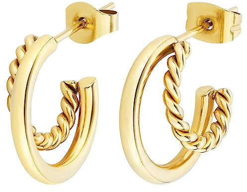 ARTIQO Creolen Damen Gold | Klassische Basic Hoops aus Edelstahl (20mm) | Wasserfest & Hautfreundlich - Modell Weekend