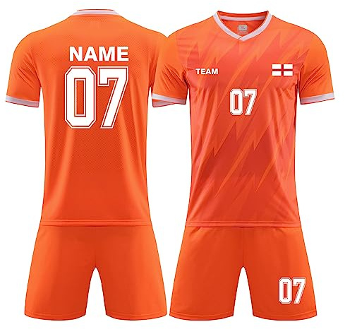 LAIFU Personalisierte Fussball Trikot Kinder Jungen Trikot mit Namen Fußball Trikot Kinder mit Namen