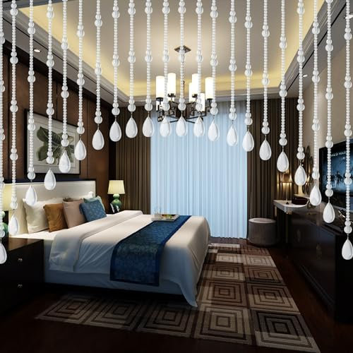 JZUU Tende con perline di cristallo per porte, tende con perline ad arco per finestre, tende da appendere per porte con perline, divisorio per la decorazione della casa, porta, finestra, soggiorno,