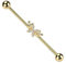 beyoutifulthings Industrial-Piercing Gold Schmetterlinge Zirkonia Clear Industrial-Barbell Industrial-Bar Chirurgenstahl Stab-länge 38-mm