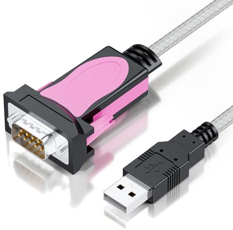 BolAAzuL USB to Serial RS232 Adapter Cable with FTDI Chipset, USB 2.0 to DB9 Male Serial COM Port Converter Adapter 5ft for Windows 11/10/ 8.1/8/7 Vista XP Mac