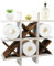 Owlgift Tic Tac Toe Toilettenpapierhalter, 5 Ablageflächen, Rustikal, Weiß Gekalkt, Holz, Toilettenpapieraufbewahrung, Badezimmer, Wandmontage, Regal, Dekoration, Bauernhaus