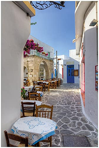 Wallario Poster - Gasse in Griechenland in Premiumqualität, Größe: 61 x 91,5 cm (Maxiposter)