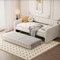 Moimhear Sofabett, 90x200cm, Tagesbett, mit ausziehbares rollbett, großer Stauraum (Hellbeige)