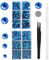 YHMQ DU 6616 Stück Aquamarin-Hotfix-Strasssteine, Kristallglas-Edelsteine zum Basteln, Trinkgläser, Kleidung, Hemden, Bling, flache Rückseite, rund, mit Pinzette und Picking-Stift (Set SS6–SS30)