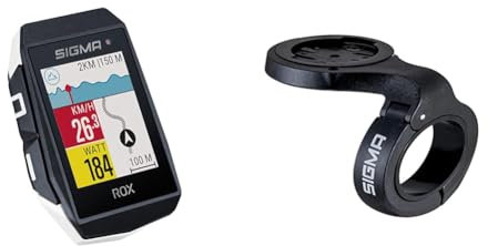 Sigma Sport ROX 11.1 EVO White | Fahrradcomputer kabellos GPS & Navigation & Herren Overclamp Lenkerhalter, Schwarz, One-Size