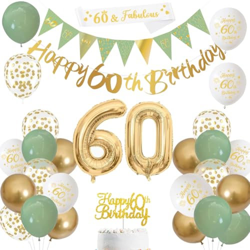 Yontree 60 Jahre Geburtstag Deko Geburtstagsparty Geburtstagsfeier deko für Mann und Frau
