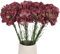 ICBOX Künstliche Nelken, rote Vintage-Seidenblumen, realistische künstliche Nelken mit Stielen für Heimdekoration, Hochzeit, Brautstrauß, Geburtstag, Blumenarrangements, 12 Stück