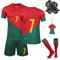 yumcute Football Kits for Boys, Soccer Training Shirts Jersey Shorts Set with Socks Guard Plate Keychain For Kids Children