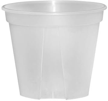 Pots de fleurs transparents pour plantes avec trous de drainage, pots de fleurs en plastique transparent pour intérieur et extérieur (blanc) (21 x 20,5 cm)