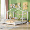 LUTUTU Hausbett 90 x 190cm Holz Kinderbett für Jungen & Mädchen Massivholz Kinder Bett umbaubar Bodenbett mit Lattenrost weiß
