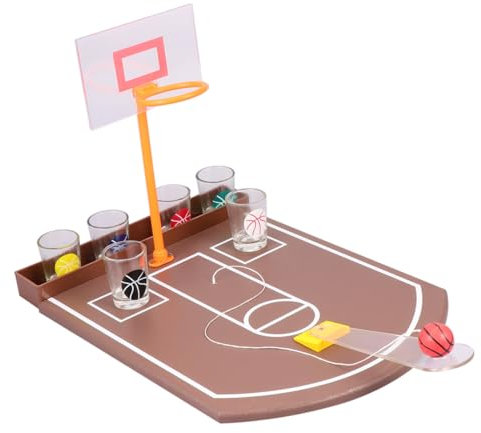 BCOATH 1 Satz Barzubehör Mini-Spielzeug Indoor-basketbälle Indoor-basketballspiel Mini-schnapsgläser Desktop-basketballspiele Fingerschießspiel Basketball-schießspielzeug Hölzern