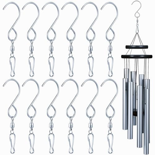 Hanging Wind Spinner Wirbel Kabel Drehbarer Haken 12PCS 3D 90mm Windspielen Clips Doppel-Clip Drehbare Edelstahl Swivel Hooks