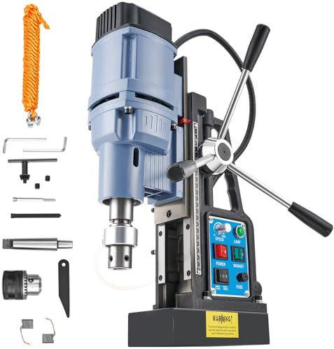ZELCAN 1550W Trapano Magnetico 13900N 650 rpm Trapano Elettromagnetico Trapano a Colonna Magnetico a Diametro di 50mm Trapano Magnetico con Controllo Reversibile e Continuo per Superfici Metalliche