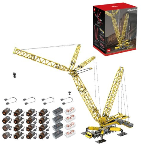 WANENGEDIY LG1750 Kran-Modellbausatz Raupenkran LKW Klemmbausteine Modellbauklötze mit 16 Motoren, 12135 Teile Groß Bauset 2024 Geschenk zu Weihnachten für Erwachsene