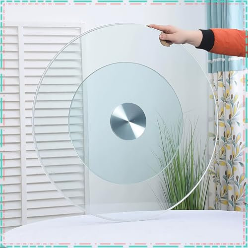 KGAILL Gehärtetem Glas Drehteller 60 70 80cm Drehbar Transparent Servierplatte für Küche, Großer Lazy Susan Tischplatte Drehplatte für Küchen-esstisch Home Hotel(90cm/36in)