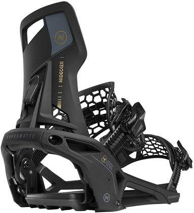 Nidecker Supermatic Snowboard – Universelle, doppelt einsteckbare automatische Bindung – Komfortabel und zuverlässig wie eine Klassische Zwei-Riemen-Bindung - Schwarz 2026
