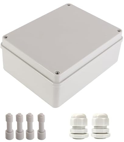 VangoShell Junction Box Waterproof Universal Fit Protection Rating IP65 Electrical Cable Connection Outdoor Use 9.45x7.48x3.54 (240x190x90mm) Grey