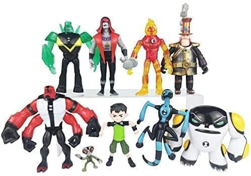 zingking B-e-n 1 0 Omnitrix Monster Model Toy Ben10 Figurenset Vier Arme, 3,1 bis 12,1 cm (9 Stück)
