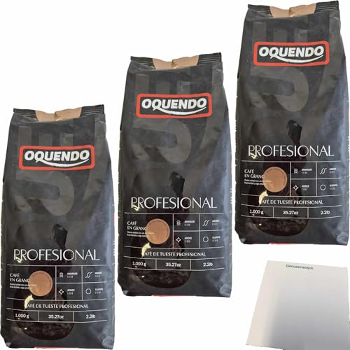 usy Bundle für Cafe Oquendo Profesional Café En Grano Kaffeebohnen 3er Pack (3x1kg Beutel) + usy Block