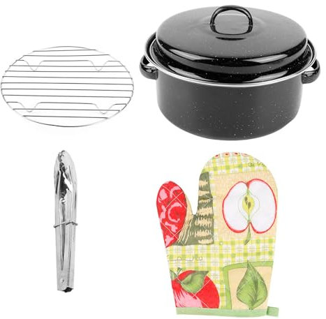 Pot de barbecue portable pour viande de pomme de terre barbecue avec couvercle pour usage domestique fabriqué en émail de haute qualité taille 22 x 222 x 10 cm Convient pour pique-nique de