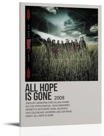 SFHDFLUQ Ölgemälde Slipknot All Hope Is Gone, wasserfest und schmutzabweisend, geeignet für jeden dekorativen Stil von Schlafzimmer, Wohnzimmer, Büro, Rahmenstil, 20 x 30 cm