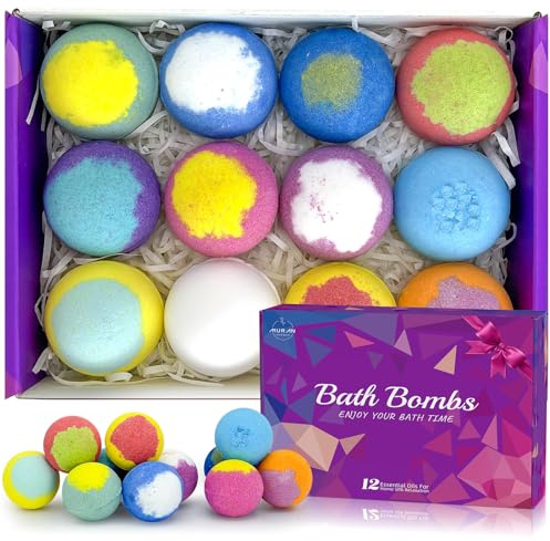 Bath Bombs for Women Gift Set 12 Pack Natural Relaxing Bath Bombs for Her,Aromatherapy Bubble Bath & Fizzy, Handmade Birthday Mothers Day Gifts for women Mom Gifts idea For wife/Teens, girlfriend,Kids