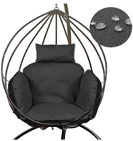 GARDEN KING ROYAL REST Hängesessel-Kissen Sitzkissen mit Rücken Kopfstütze Ei-Schaukelkissen Auflage für Polyrattan Rattan Hängeschaukel Polsterauflage Pflegeleicht Wasserfest