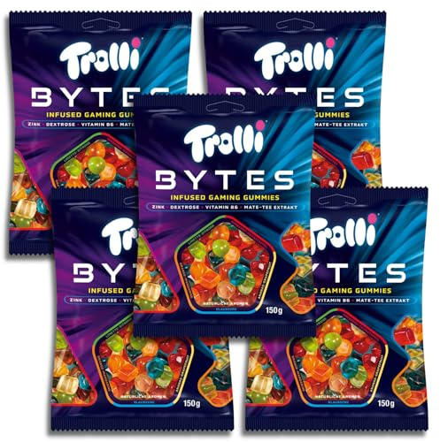 5 er Pack Trolli Bytes 5 x 150g Fruchtgummi Sonderpreis haltbar bis 08/26