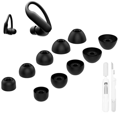 Aiivioll Replacement Ear Tips for Powerbeats Pro 2-5 Sizes XS/S/M/L/XL with Included Cleaning Pen Fit for Beats Powerbeats Pro 2/Powerbeats Pro/Fit Pro/Studio Buds/Studio Buds+ (Jet Black)
