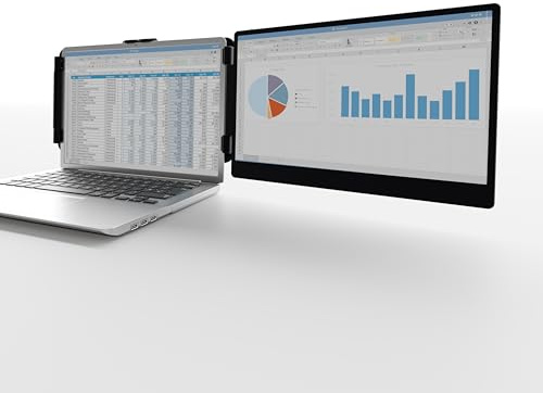 XtendView Solo 14 Laptop Screen Extender, Dual Display Portable Monitor | USB-C & HDMI plug-and-play, built-in stand & speaker, fits 13-17.3in laptop shells, works with Mac, Windows, Android