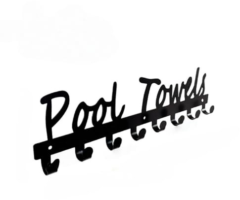 Perchero para Toallas de Piscina Ganchos de Metal Instalación sin Clavos Toallero para Exterior Organizador de Ropa y Toallas para Baños y Piscinas（ Azul,1 Pieza）