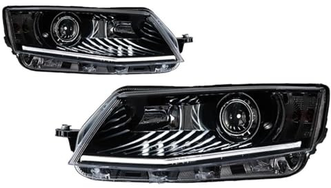 XUXRHMEAN Für S&koda Octavia 2015–2017 Bi Halogen Frontscheinwerfer Mit Tagfahrlicht Und Blinkern Auto Scheinwerfer Satz
