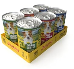 JOSERA Meat Lovers Menu Multipack | 6X 800g | Hundefutter nass - 3 Sorten | Adult | Premium Nassfutter für ausgewachsene Hunde | 3 verschiedene weizenfreie Menu Sorten | Fleisch & Gemüse