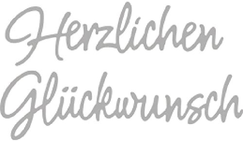 Rayher 60579000 Stanzschablone: Herzlichen Glückwunsch, 8,2x2,4-9,2x2,
