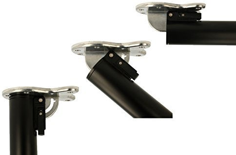 MS Beschläge® abklappbares Tischbein Möbelfuss Tischfuss ø 50mm aus Metall Höhe 870mm (Schwarz)