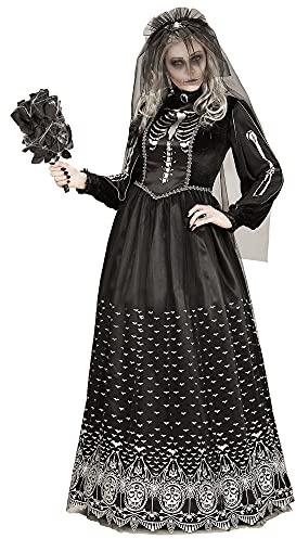 W WIDMANN MILANO Party Fashion - Kostüm Skelettbraut, Kleid mit Reifunterrock, Brautschleier, Totenbraut